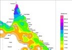 2008 Jan SEQ Floods - Rainfall Map